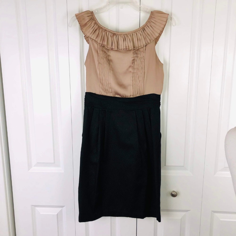 BCBG Ruffle Top Colorblock Dress